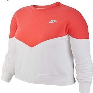 Nike plus cropped fleece sweatshirt- coral/white